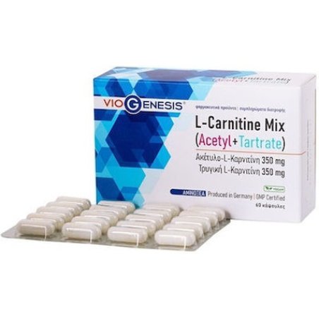 Viogenesis L-Carnitine Mix Acetyl Tartrate 60 Capsules - 350mg Per Capsule