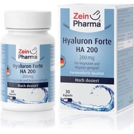 ZeinPharma Hyaluronic Acid 200mg 30 Capsules - Monthly Pack for Wrinkles and Inflammation