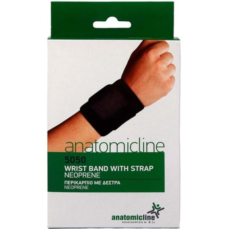 Anatomicline Wrist Band with Elastic Strap Made of Neoprene One Size Black