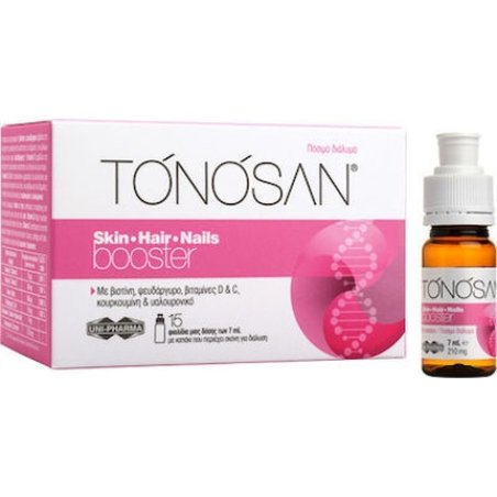 Uni-Pharma Tonosan Skin-Hair-Nails Booster - 15 Vials X 7ml