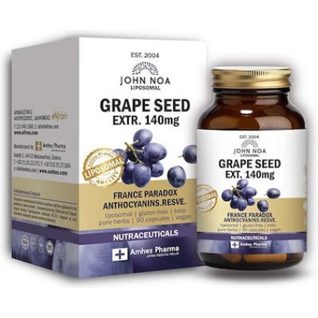 John Noa Liposomal Grape Seed 140mg Dietary Supplement For Detoxification - 90 Vegetarian Capsules