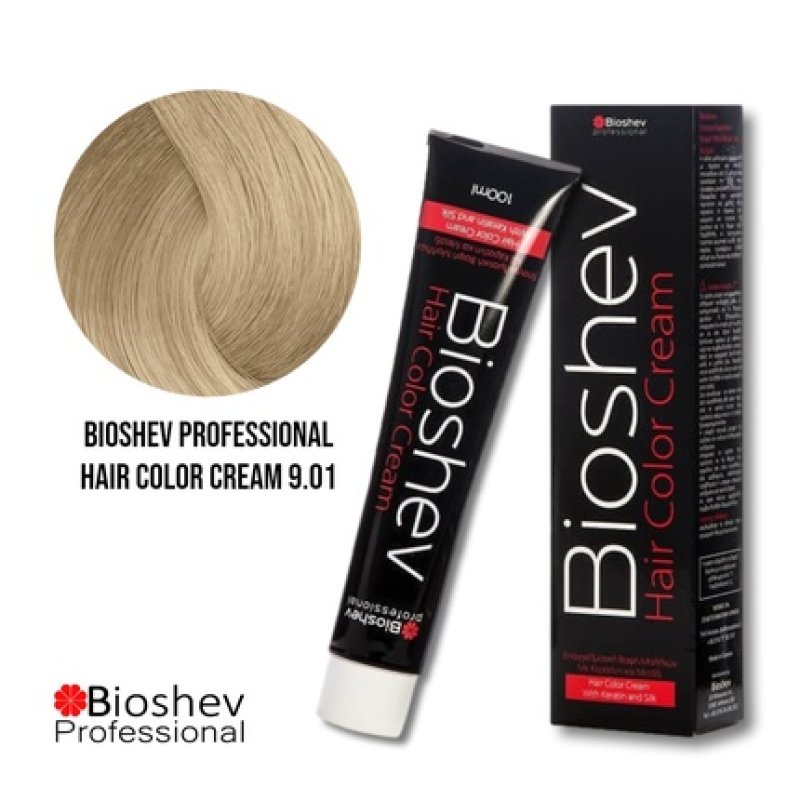 Bioshev Professional Hair Color Cream Bio-Lights - 100ml - 9.01 / Light Blond Natural Ash
