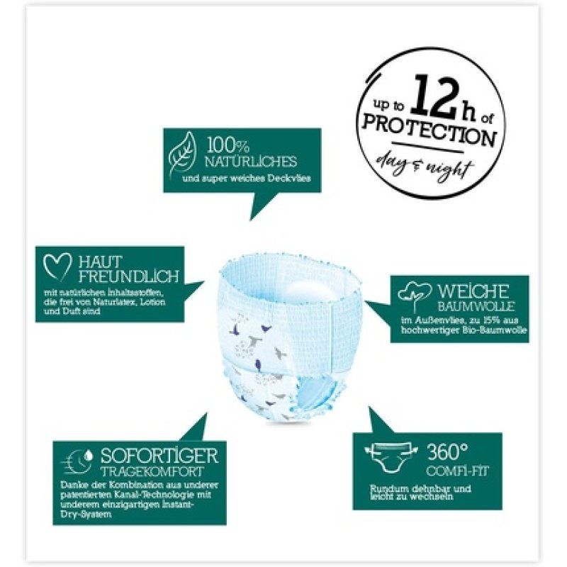 Moltex Pure & Nature Eco Pants Size 6 XL ( 14 kg) - 72 Organic Diapers