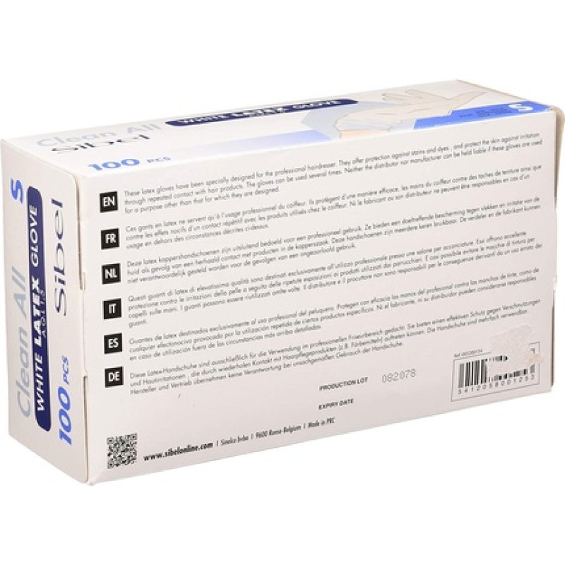 Sibel Clean All Latex Gloves Size S White Pack Of 100