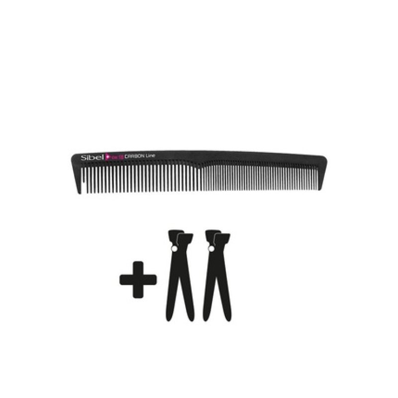 ULTRON Carbon Hair Cutting Comb 18cm with 2 Clips