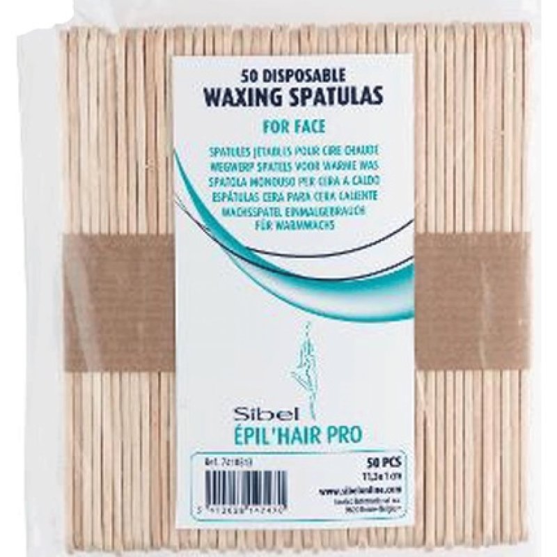 Sibel Wax Spatulas 50 Count - Easy Facial Hair Removal for Women and Men