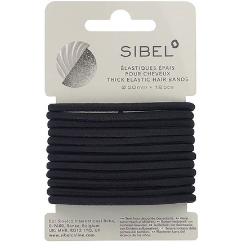 Black Thick Elastic 12 Piece Sibel