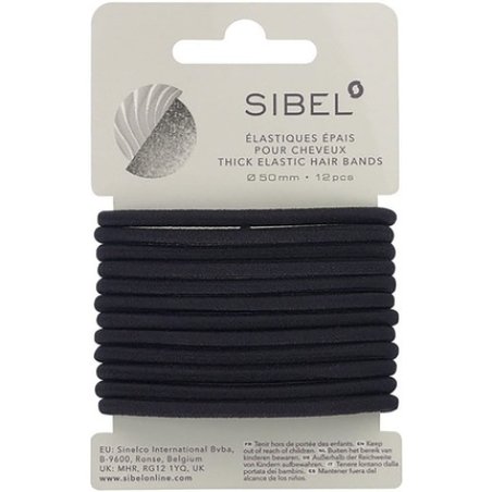 Black Thick Elastic 12 Piece Sibel