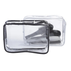 Sibel Transparent Pouch With Black Edges