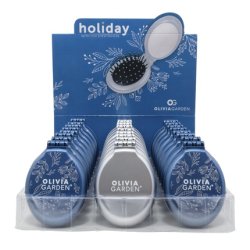 OG EXPOSITOR HOLIDAY ALLURE MINI CEPILLOS AZUL/PLATA 24 UNIDADES