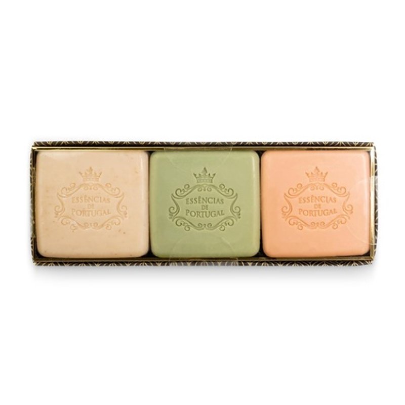 Essências de Portugal 80g Soap Set in Portuguese Traditional Packaging - Winter White Jasmine, Eucalyptus, Red Fruits