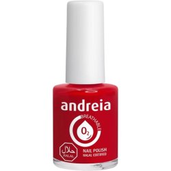 Andreia Halal Breathable Nail Polish Water Permeable Glossy Vegan and Cruelty-Free 10.5ml B6 Red