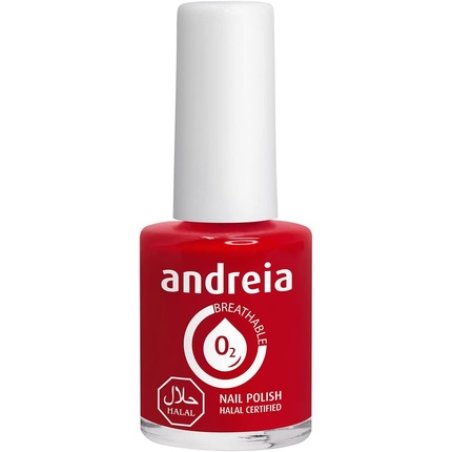 Andreia Halal Breathable Nail Polish Water Permeable Glossy Vegan and Cruelty-Free 10.5ml B6 Red