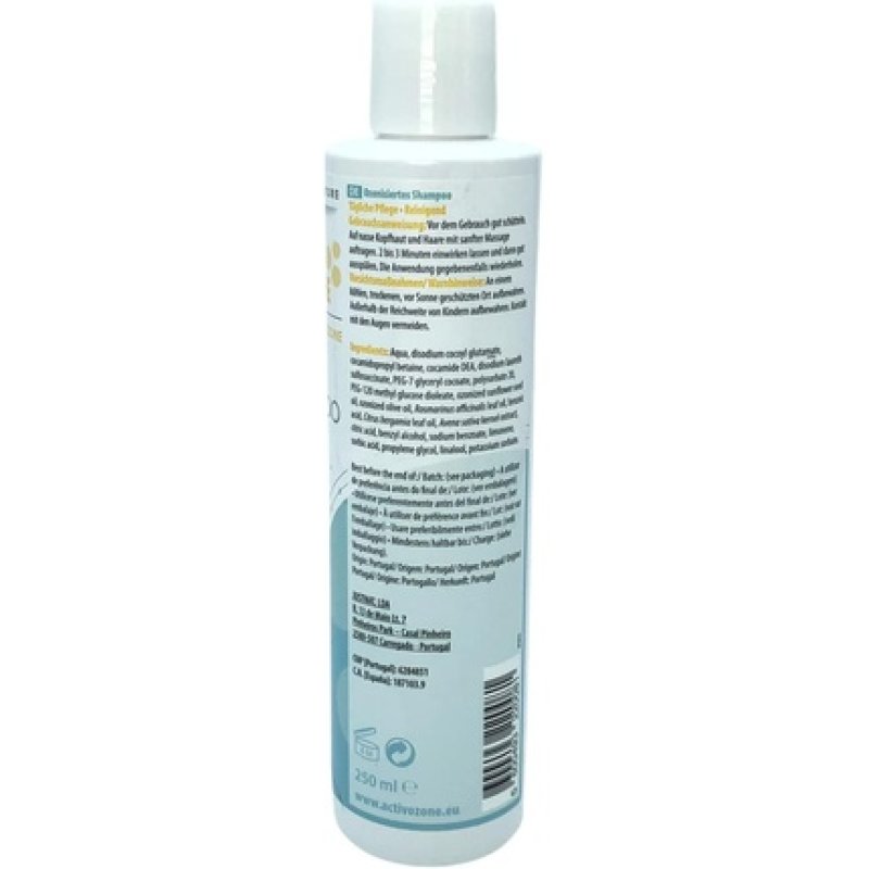 ActivOzone Ozone Shampoo for All Hair Types with Olive and Sunflower Oils Natural Surfactants Oatmeal and Essential