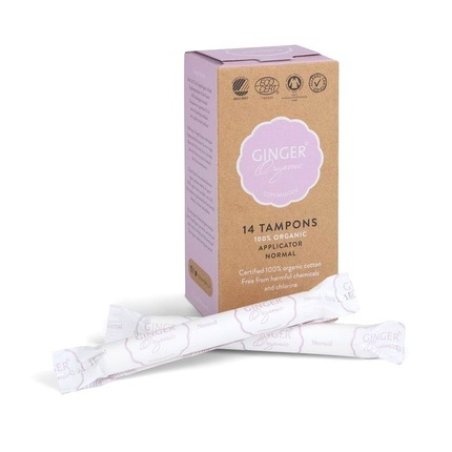 Ginger Organic Normal Tampons With Applicator - 14 Pieces