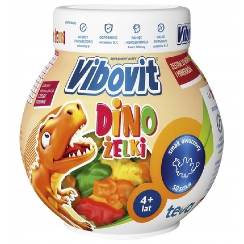 Vibovit Dino Gummies 50 Pieces - Delicious And Nutritious Gummy Vitamins For Kids
