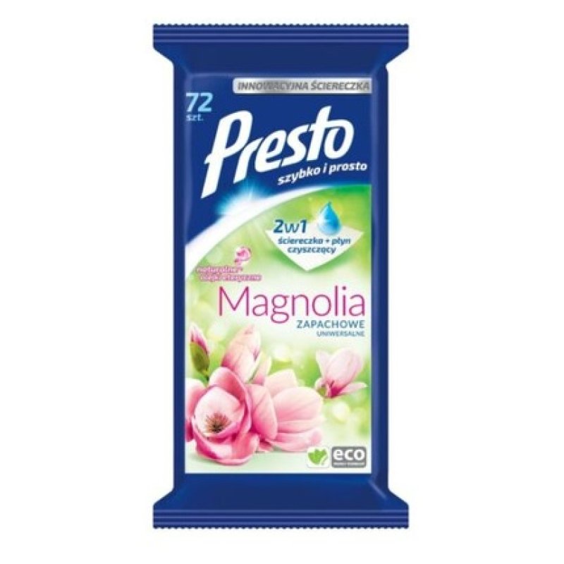Presto Cleaning Wipes Liquid 2in1 Universal Magnolia 1p.-72st