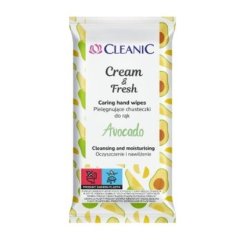 Cleanic Cream Fresh Refreshing Wipes Avocado - 15 Pieces