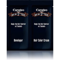 Cameleo Men Colour Cream Dark Brown - Grey OFF Single-Use Colorizer for Hair, Beard & Moustache - Easy 5 min