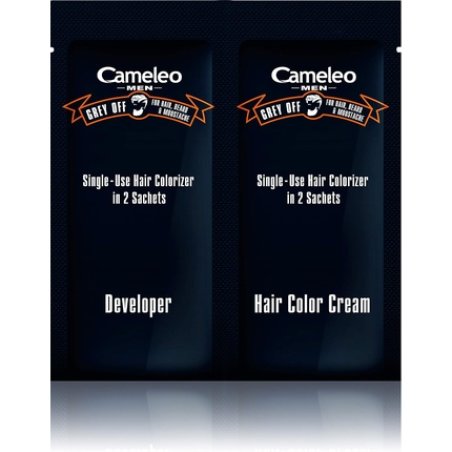 Cameleo Men Colour Cream Dark Brown - Grey OFF Single-Use Colorizer for Hair, Beard & Moustache - Easy 5 min