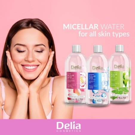 Delia Cosmetics Soothing Micellar Water Facial Cleanser with Rose Petal Extract and Allantoin 500ml