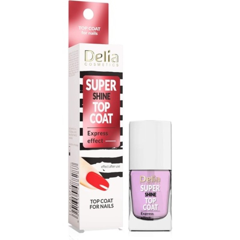 Delia Cosmetics Super Shine Top Coat Strengthening & Protecting Nail Plate with Acai Berry Oil Fast Dry 11ml