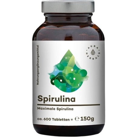 AURA HERBALS Spirulina Pressed Seaweed 600 Tablets 150g