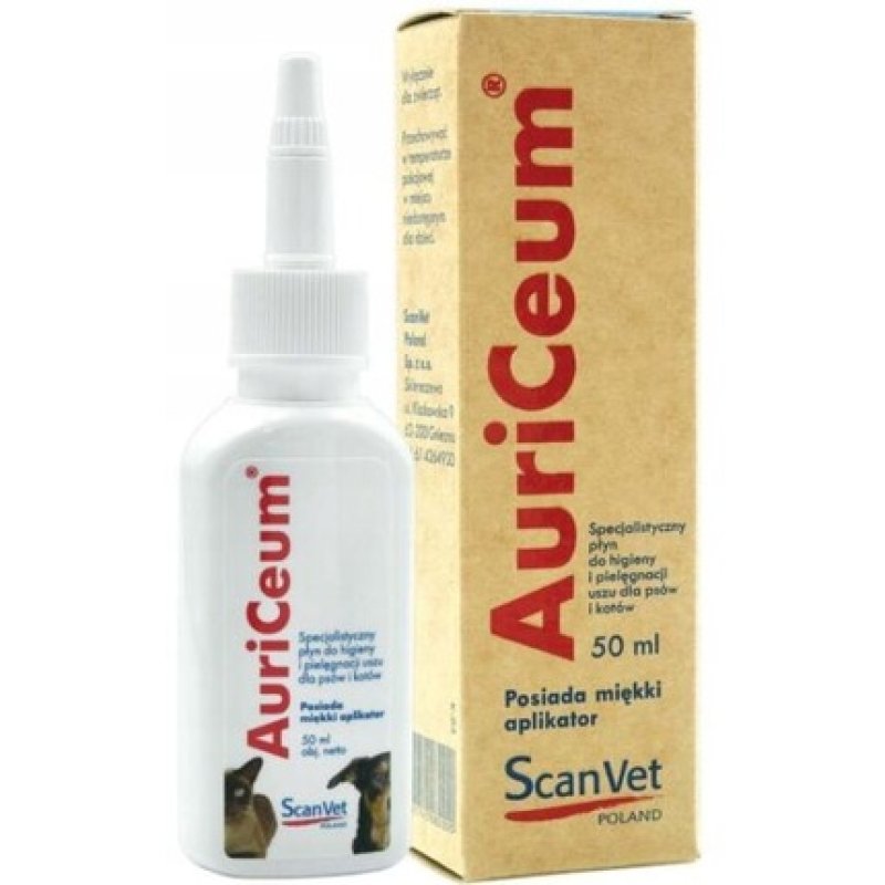 Scanvet Auriceum Ear Care and Hygiene Solution for Dogs and Cats 50ml