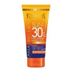 EVELINE Cosmetics Amazing Oils Sun Milk SPF30 200ml Water Resistant with Macadamia