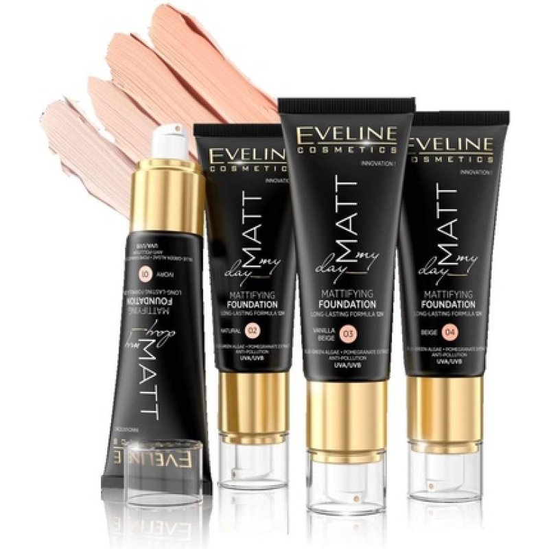Eveline Matt My Day Mattifying Foundation 12h Long Lasting Formula 40ml 03 Vanilla Beige