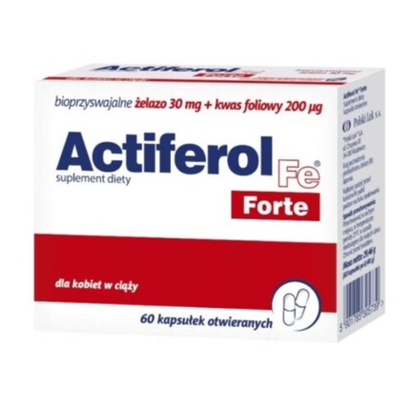 ActiFerol Fe Forte 60 Capsules Unique Form of Micronized Emulsified Iron