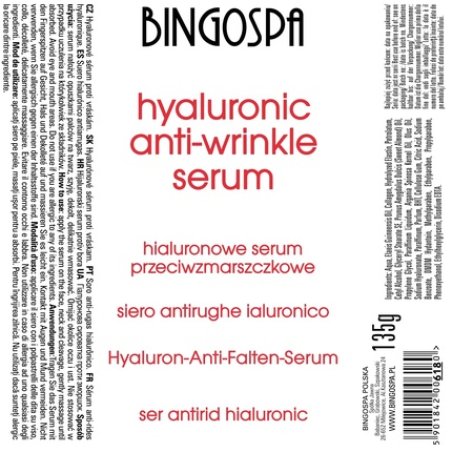 Bingospa Anti-Wrinkle Hyaluronic Serum 135g