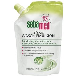 Sebamed Olive Liquid Wash Emulsion Refill Bag 400ml - Extra Mild Soap-Free Cleansing Formula for Sensitive Skin