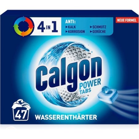Calgon 4-In-1 Power Tabs Water Softener Against Limescale and Dirt