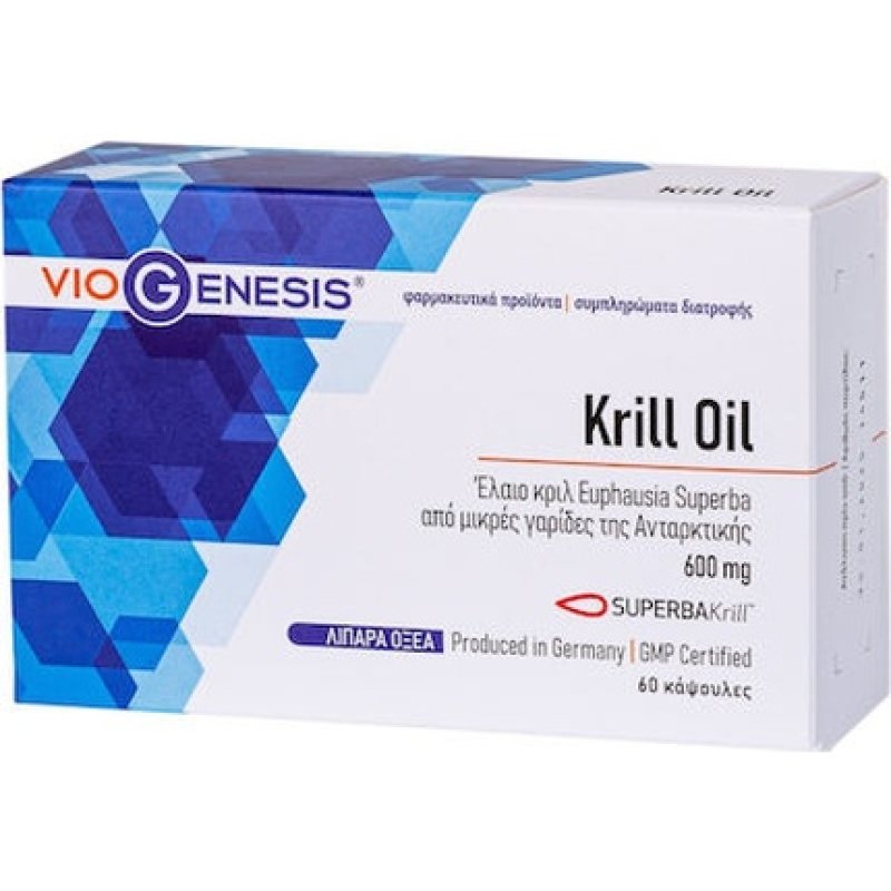 Viogenesis Krill Oil Superba 600mg Dietary Supplement For Heart 60 Capsules