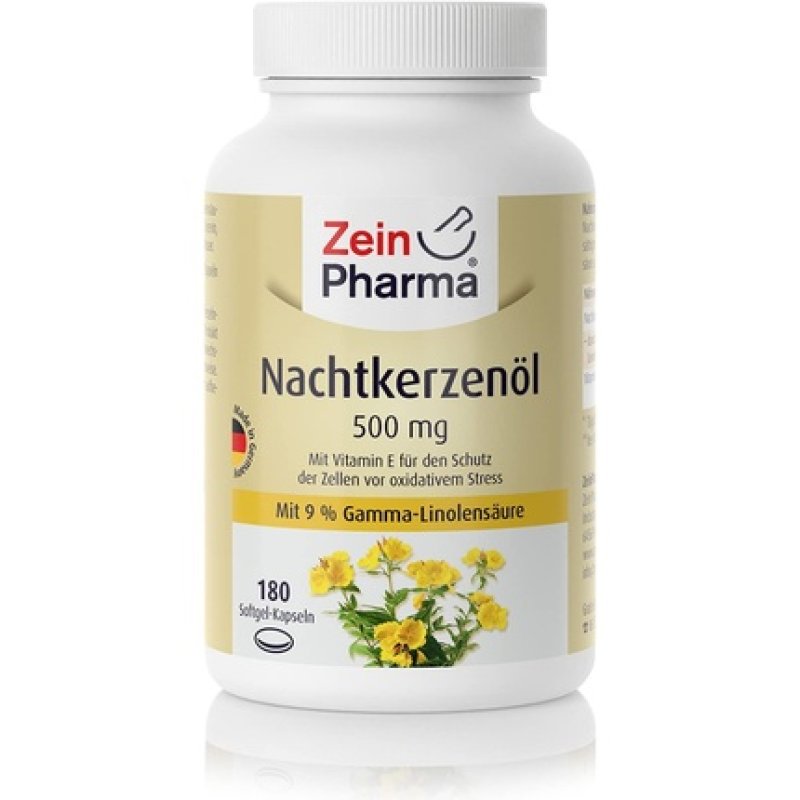 ZeinPharma Evening Primrose Oil 500mg 180 Capsules - Pack of 1 Month Supply