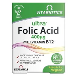 Vitabiotics Ultra Folic Acid Folic Acid Dietary Supplement 60 Tablets
