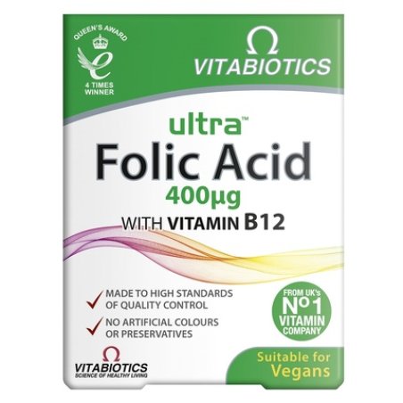 Vitabiotics Ultra Folic Acid Folic Acid Dietary Supplement 60 Tablets