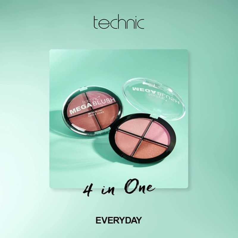 Technic Mega Blush 4-in-1 Compact with Subtle Sheen for Fresh and Radiant Look
