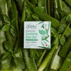 Vatika Naturals Scalp Soothing Shampoo Bar 75g Aloe Vera and Mint Herbs Oils Plant Based Ingredients for All Hair Types