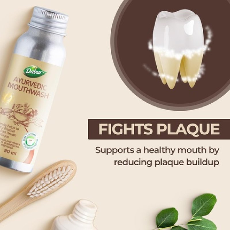 Dabur Ayurvedic Oil Mouth Wash 90ml - Enamel Protection and Bad Breath Fighter