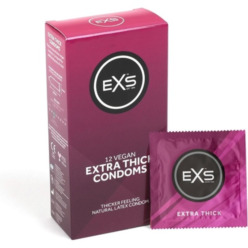 Exs Extra Safe Condoms Natural Latex & Silicone Lubricated 12 Pieces - Pack of 12