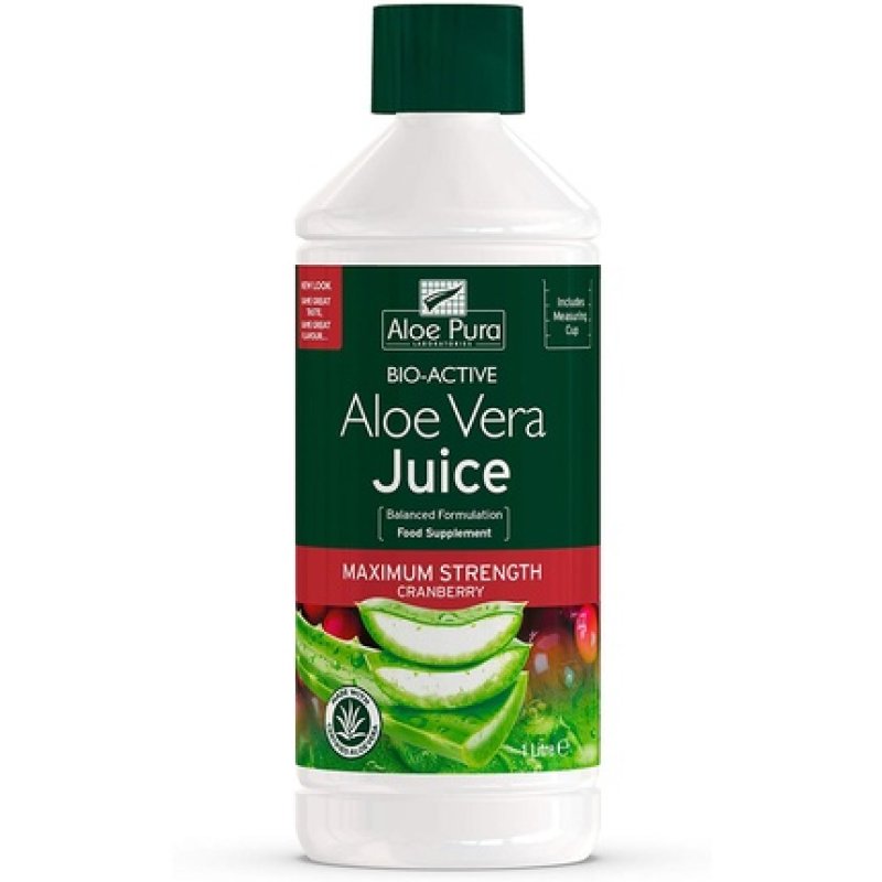 Pura Aloe Aloe Vera Cranberry Juice Max Strength 1ltr
