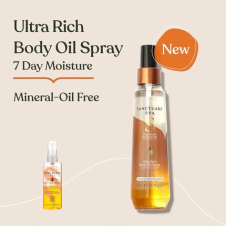 Sanctuary Spa Body Oil Spray No Mineral Oil Cruelty Free and Vegan Body Spray Moisturizer 150ml