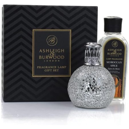 ASHLEIGH & BURWOOD Small Fragrance Lamp Gift Set - Twinkle Star & Moroccan Spice, Silver
