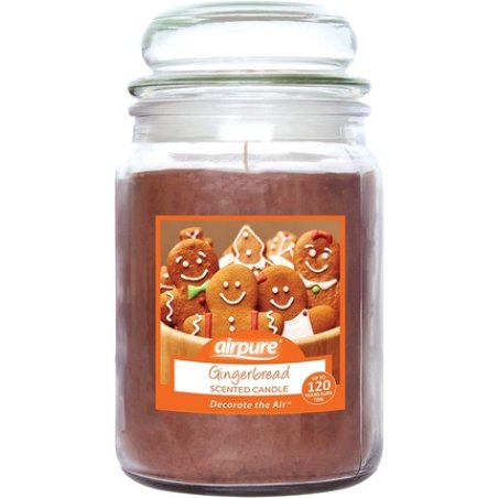 Airpure Large Candle Scented, Gingerbread Fragrance, 18oz Jar, 120 Hour