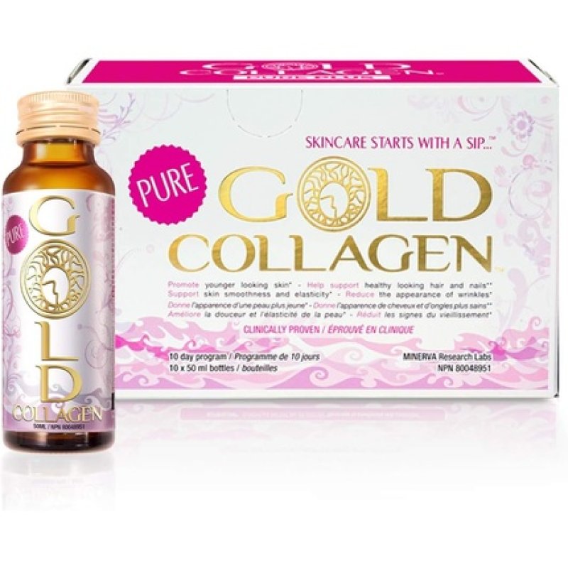 GOLD COLLAGEN Pure 10 Day - Fight Early Signs of Aging and Nourish from Within with Hydrolyzed Collagen, Hyaluronic