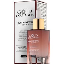 Gold Collagen Night Renewal Face Serum for Collagen and Elastin Boost Skin Regenerator and Natural Retinol Substitute