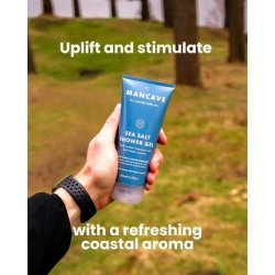 ManCave Sea Salt Shower Gel 200ml for Men Refreshing Coastal Aroma Natural Formulation Sulphate and Paraben Free Vegan