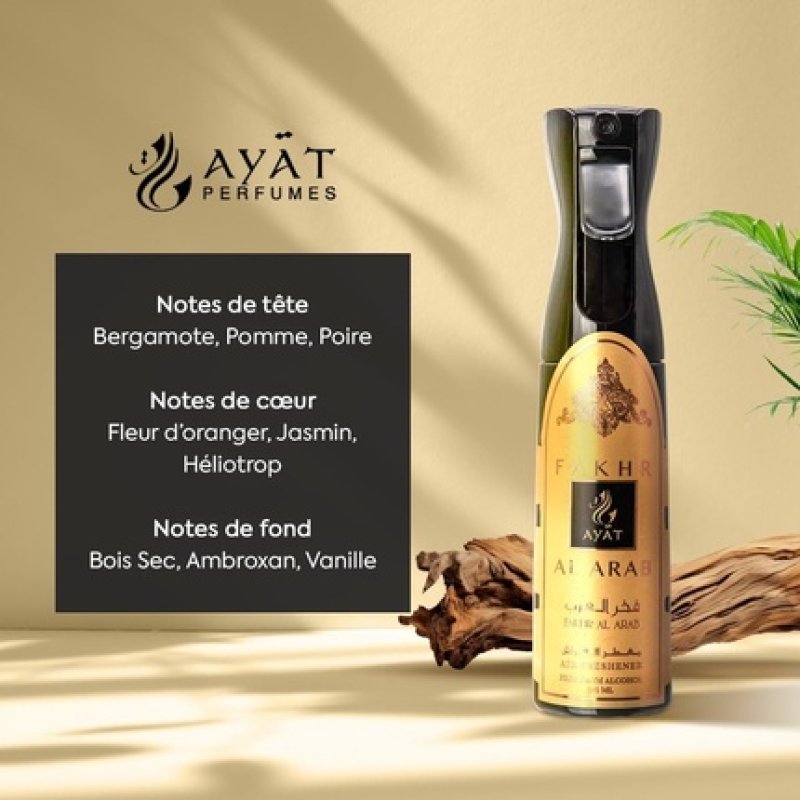 Ayat Perfumes Fakhr Al Arab 320ml Air Freshener - Alcohol-Free Room Deodorizer for Home & Interior